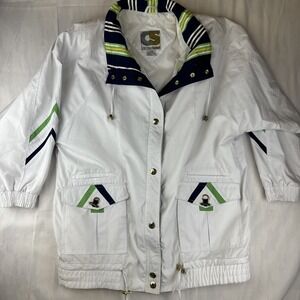 VTG White Puffy Jacket Size Large 90s